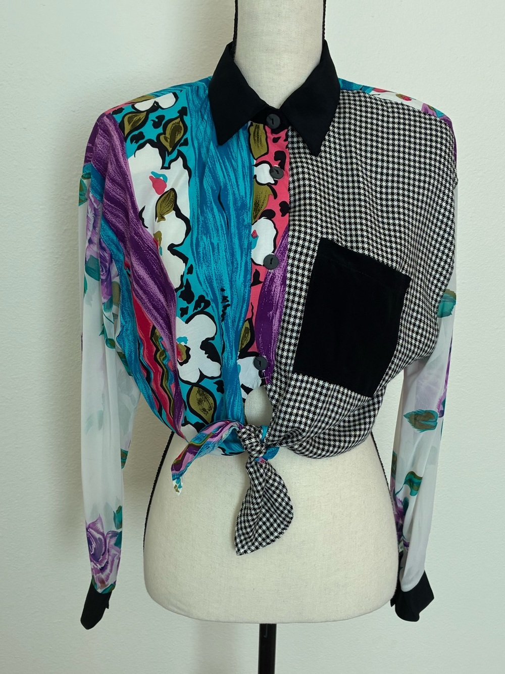 Vintage 80s Judy Knapp California Funky Cropped Blouse